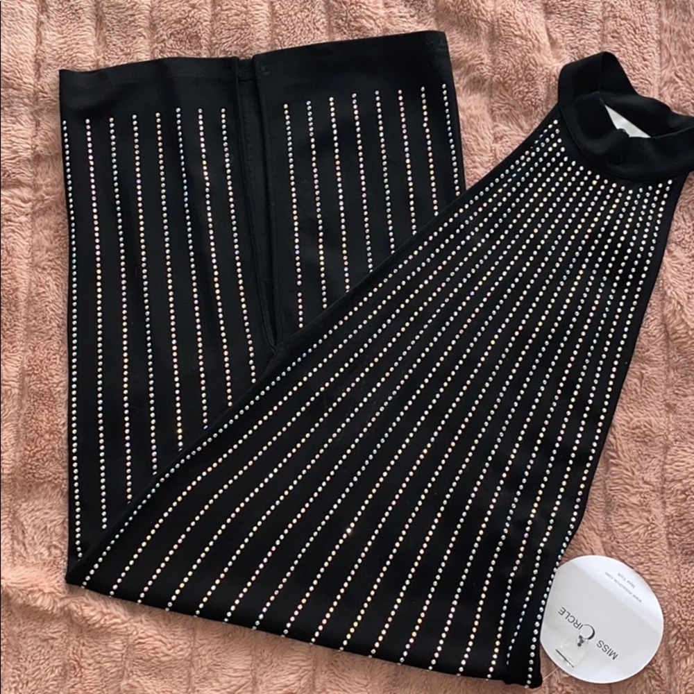 Sexy black rhinestone dress from Miss Circle